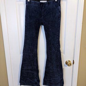 Newbury Kustom Dark Blue Corduroy Wide Flare Bell Bottom Pants - size S